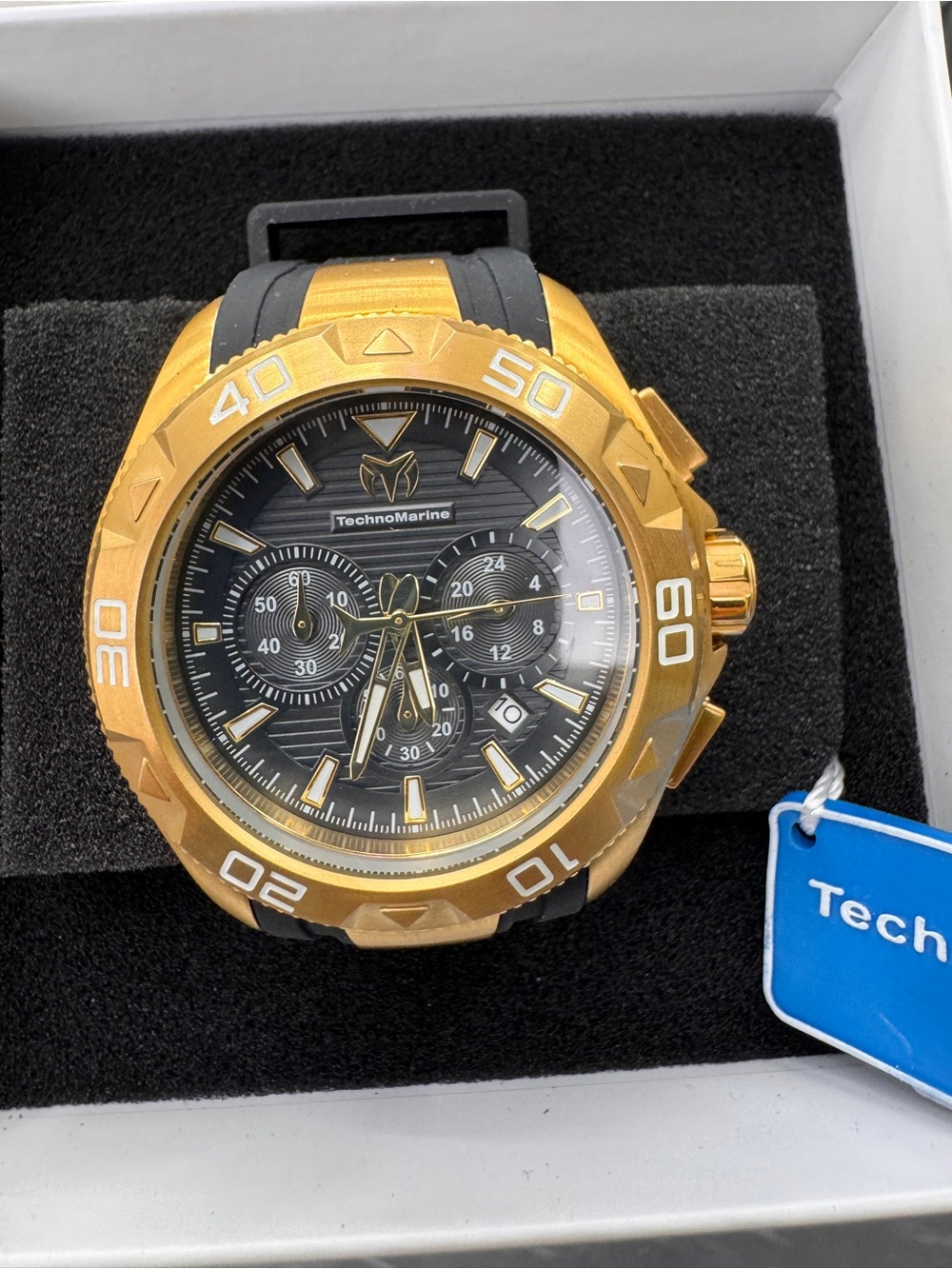 Technomarine Gold and Black Men's Chronograph Sport Watch